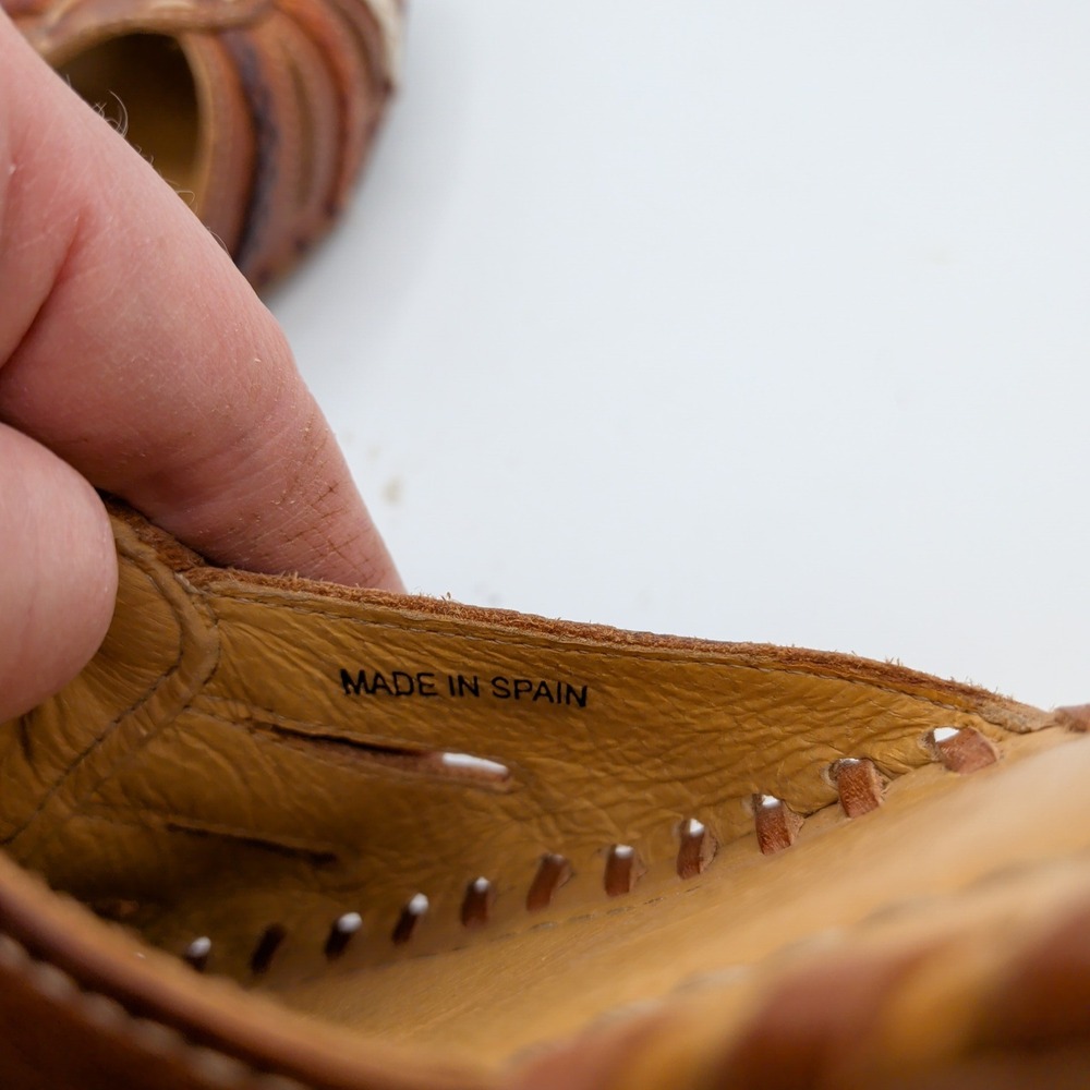 Pikolinos Mahon Brown Leather Huarache Wedge Sandal Women 40 Braided Ankle Strap - Picture 8 of 8